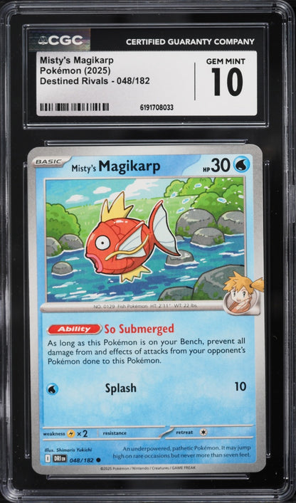 2025 Pokemon Destined Rivals Misty's Magikarp #048/182 Common CGC 10 GEM MINT