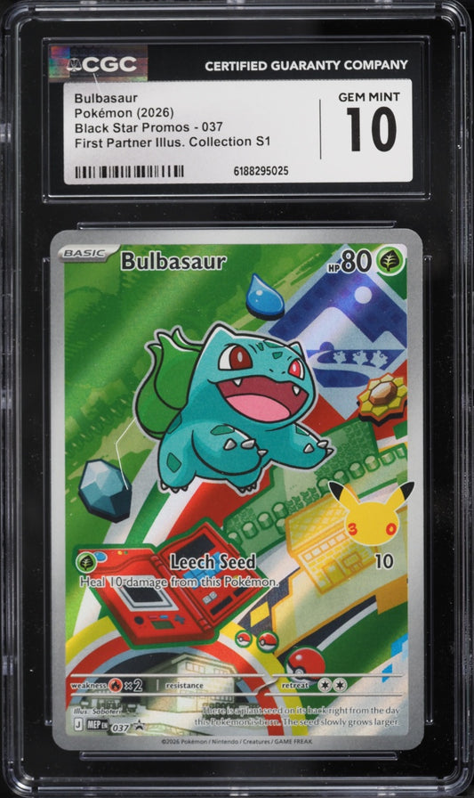 2026 Pokemon Black Star Promo Bulbasaur #037 First Partner CGC 10 GEM