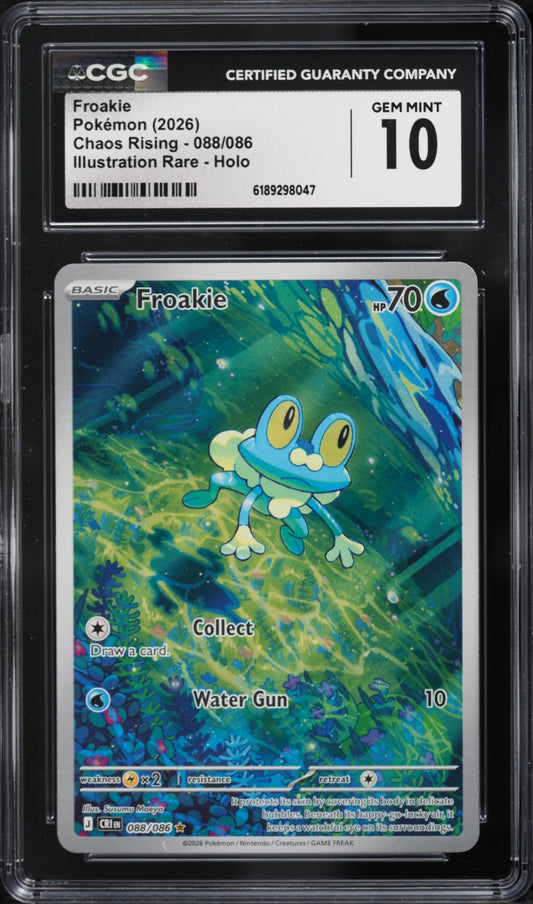2026 Pokemon Chaos Rising Froakie #088/086 IR CGC 10 GEM