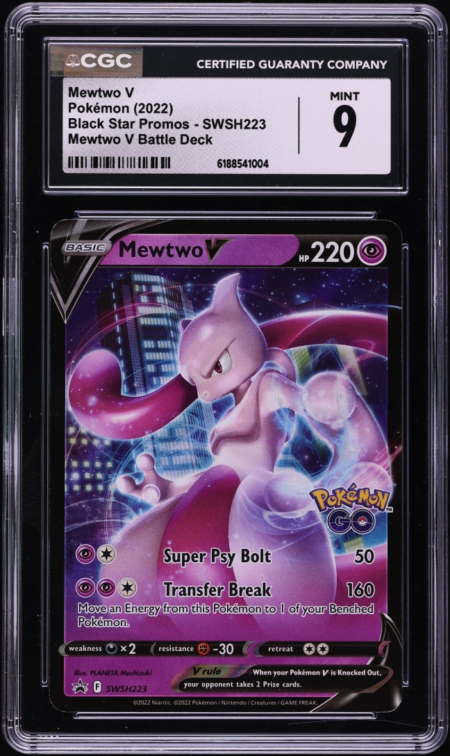 2022 Pokemon SWSH Black Star Promo Mewtwo V GO Battle Deck CGC 9 MINT