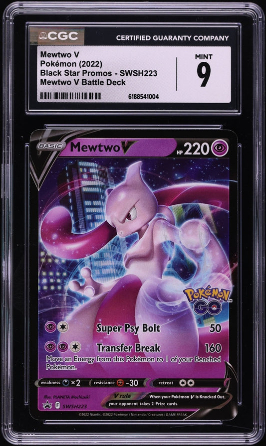 2022 Pokemon SWSH Black Star Promo Mewtwo V GO Battle Deck CGC 9 MINT