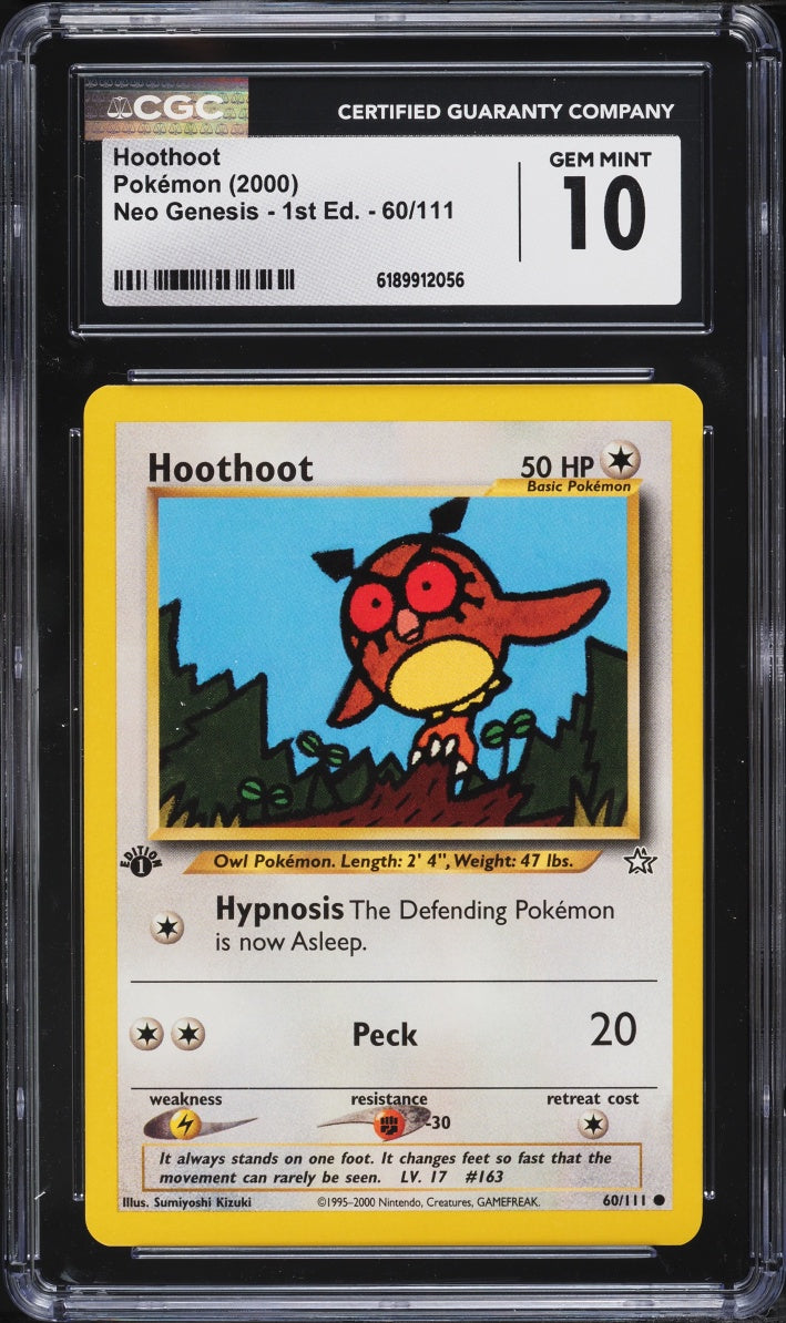 2000 Pokemon Neo Genesis Hoothoot #60/111 1st Ed CGC 10