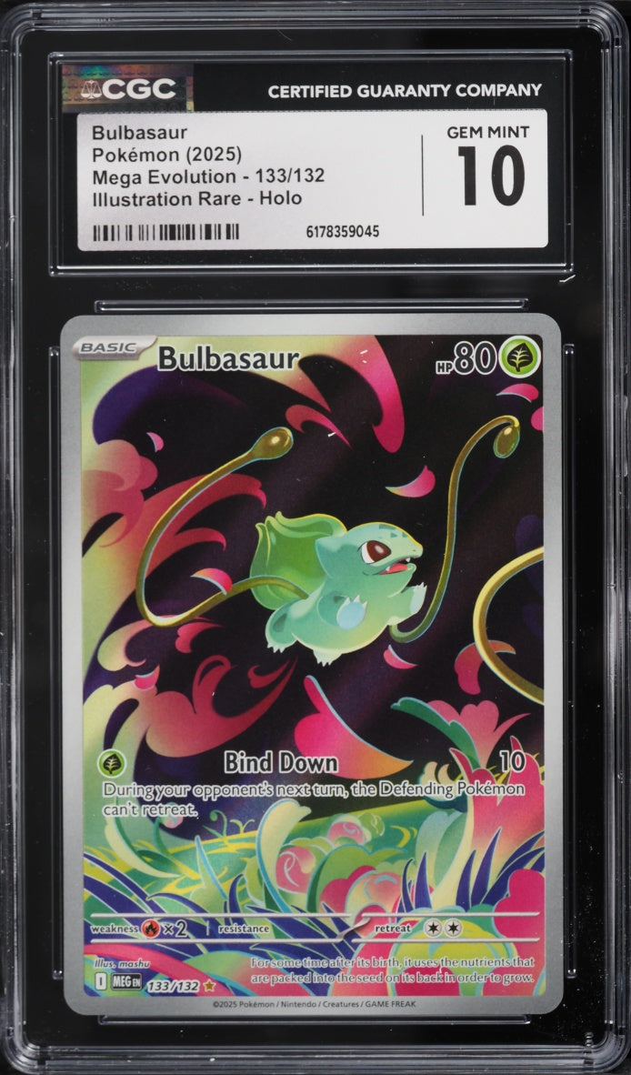 2025 Pokemon Mega Evolution Bulbasaur #133/132 IR CGC 10 GEM MINT