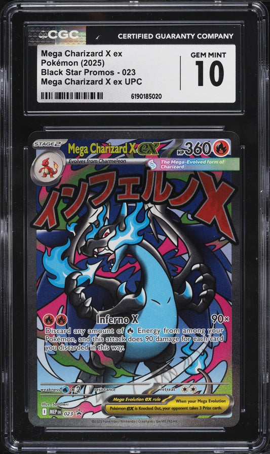 2025 Pokemon Black Star Promo Mega Charizard X ex #023 UPC CGC 10 GEM